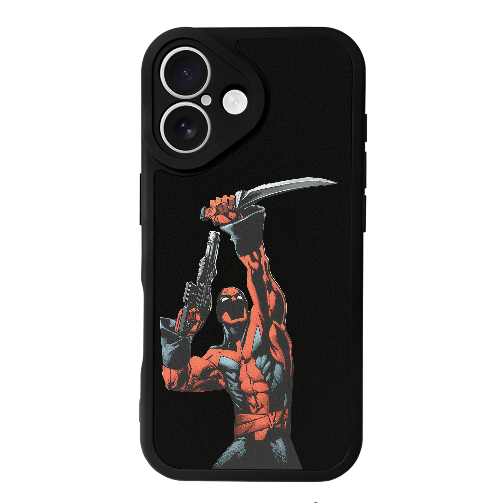 （画像用） Deadpool デッドプール 【iPhone 16シリーズ対応】シリコンスマホケース（レザー調） 材質：シリコン